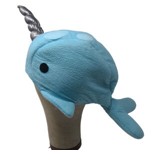 ELOPE Kids Narwhal Hat Blue Costume Cap Tusk Size Adjustable Plush Horn